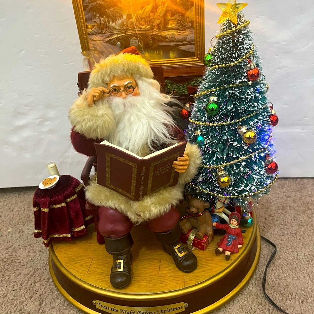 THOMAS KINKADE "Twas The Night Before Christmas" Story Telling Santa w/ Lights